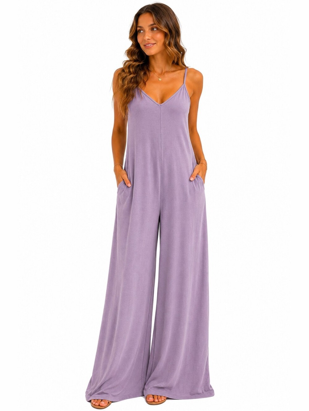 Three Bird Nest Lavender Wide Leg Jumpsuit XL Boho Lounge Romper quiet luxury